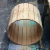 Trumset byggt i stavar, stave drums, limmade med Variobond och lackad med Double Coat Cabin Varnish. Beställ lim och lack hos www.de-ijssel-coatings.se