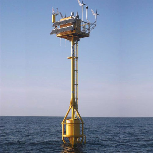 Havsbaserad väderstation som drivs av vindkraft med generator från Superwind.
