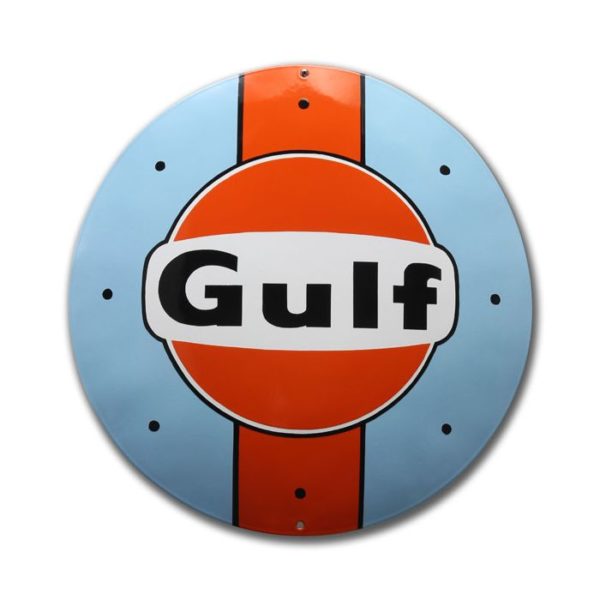 Gulf logo är orange Pantone 165 och ljusblå Pantone 290