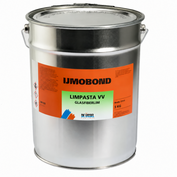 IJmobond VV 5 kg är ett glasfiberlim. Limpasta med hackad glasfiber.