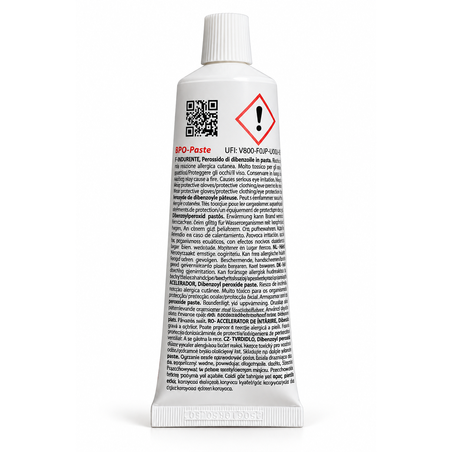 BPO Pasta 50 g – bensoylperoxidhärdare till polyesterspackel, IJmofix Filler och Poltix Glasfiber Filler.
