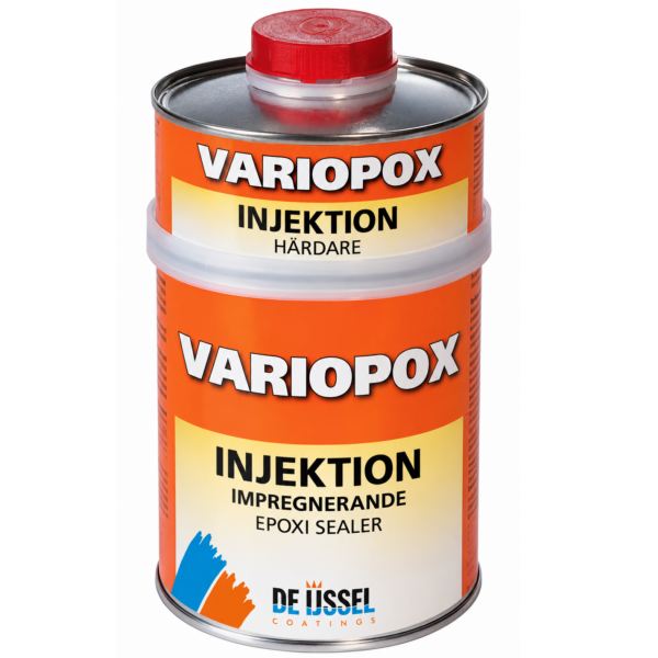 Variopox Injektion impregneringsepoxi och epoxi sealer – tunn lösningsmedelsfri epoxi som stänger sug och porer i trä, glasfiberlaminat och betong – 750 ml.