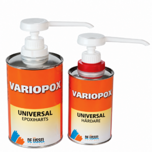 Variopox Universal epoxiharts med pumpar – 1500 ml set.