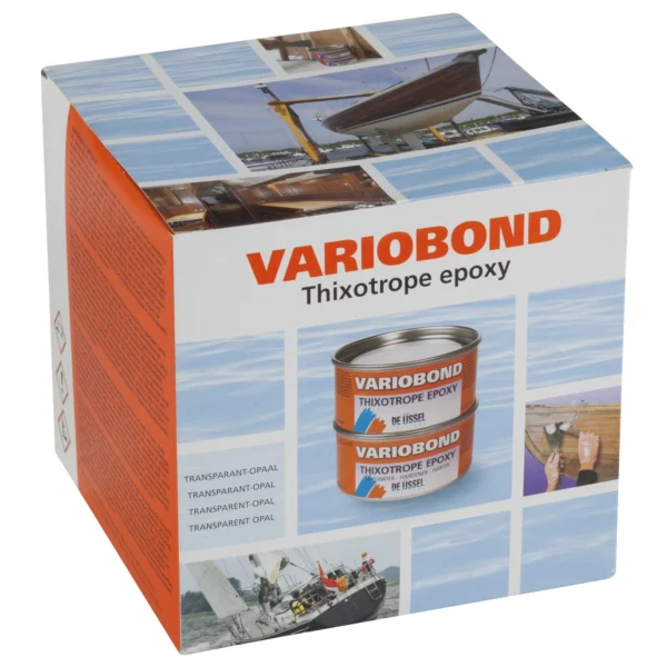 Variobond tixotrop epoxi är en limpasta av epoxi. Tjock som majonäs. Generös brukstid. Ger en permanent limning mot alla material. Starkaste epoxilimmet. Köp 1kg hos www.de-ijssel-coatings.se för bästa pris.