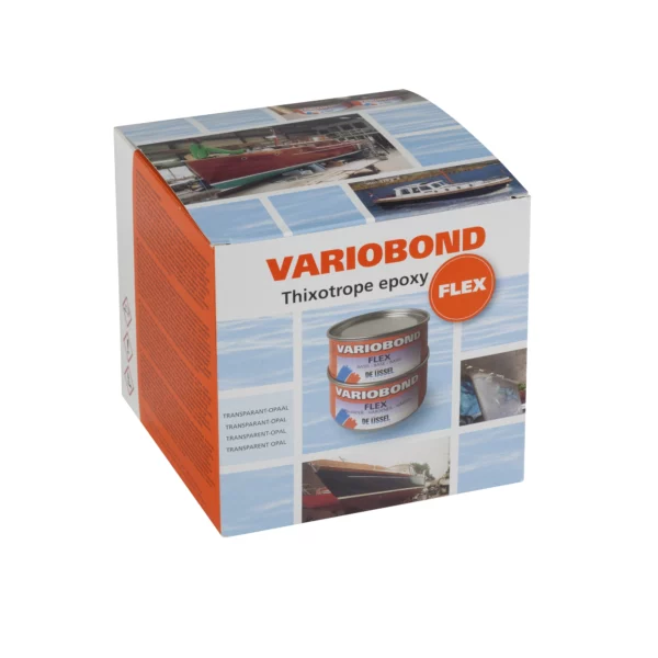 Variobond Flex är limpasta av epoxi med flexibla egenskaper för montering av skrov och däck och köl, ytor där det finns materialrörelse över stora ytor och krafter. Köp flexibel epoxi hos www.de-ijssel-coatings.se