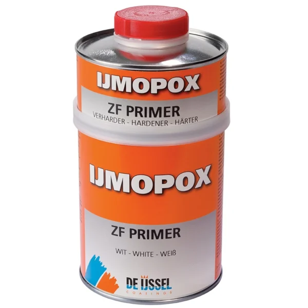IJmopox ZF Primer är en vit lösningsmedelsbaserad epoxiprimer för polyester, stål eller aluminium. Härdar snabbt i låga temperaturer. Sprutbar eller rollas. Köp 750 ml-set för bästa pris hos www.de-ijssel-coatings.se