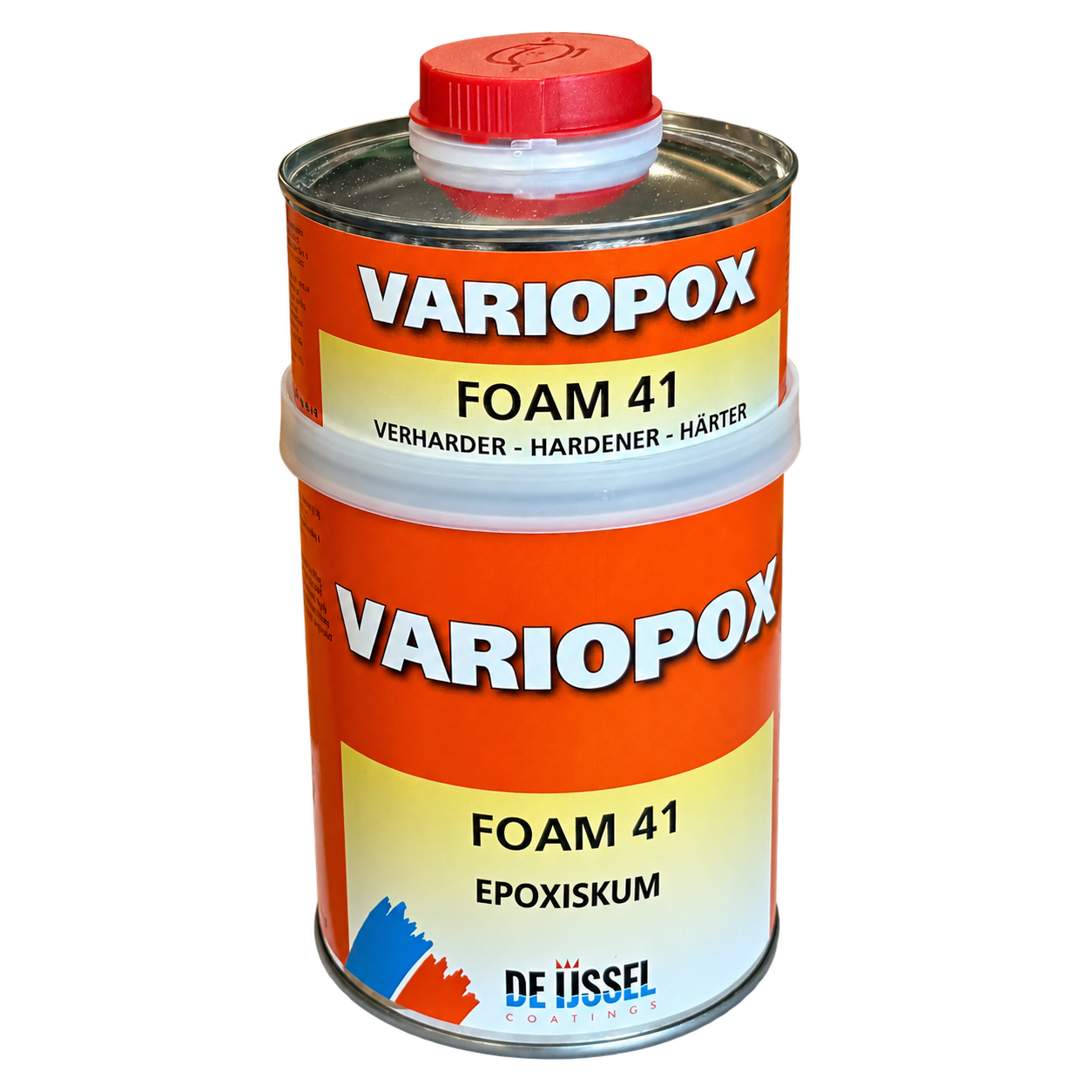 Variopox epoxy foam 41 är ett hårt och vattentätt epoxiskum som tillverkas av De IJssel Coatings - 1,25 kg-set