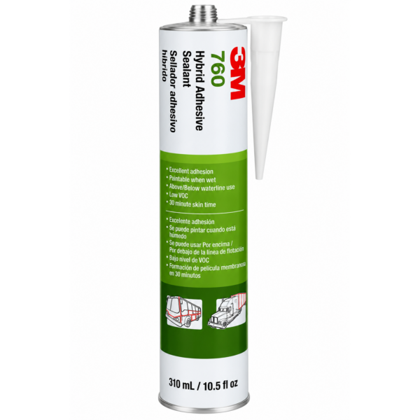 3M Hybridlim 760 UV – grått fukthärdande MS-polymerlim och UV-beständig fogmassa i 310 ml patron för marin limning och tätning.