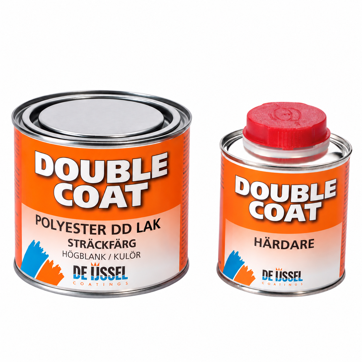 Double Coat högblank sträckfärg, 500 g set med bas och härdare