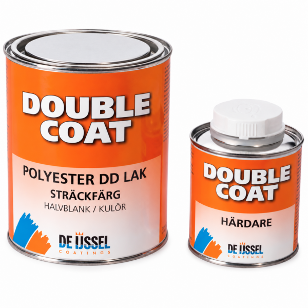 Double Coat Halvblank Sträckfärg – 2K polyuretanfärg i 1 kg-set med bas och härdare från De IJssel Coatings.