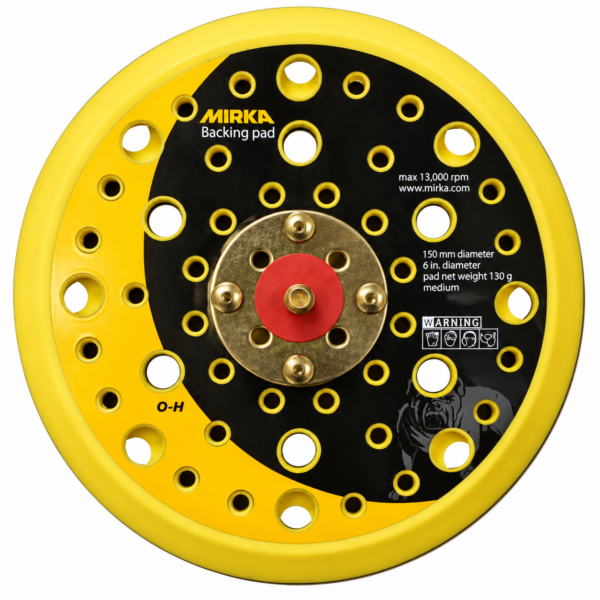 Mirka Backing Pad 150 är en underläggsplatta för oscillerande excenter slipmaskiner med en diameter på 150 mm.