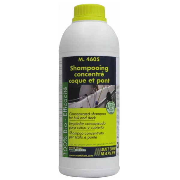 M.4605 från Matt Chem Marine är ett koncentrerat schampo för båttvätt och biltvätt. Extremt effektiv avfettning. Köp båtvårdsprodukter och rengöringsmedel från www.de-ijssel-coatings.se