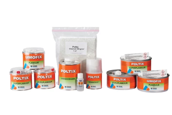 Poltix polyesterprodukter för reparation. Spackel, lim och lamineringsharts www.de-ijssel-coatings.se