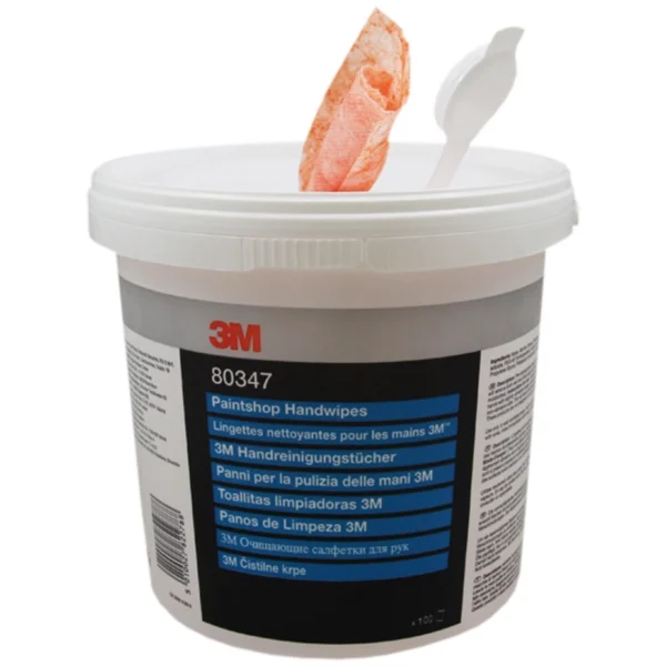 3m 80347 paintshop handwipes handregöringsservetter som tar bort färg, smuts, lim och fett. Köp hos www.de-ijssel-coatings.se Våtservett för händer och verktyg