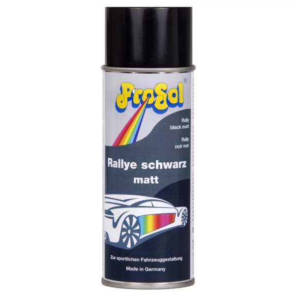 Prosol rally svart matt är en nitrocellulosa sprayfärg på aerosolflaska.