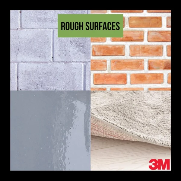 Grön tejp 3M 2060 är för rough surfaces, ojämna ytor, porösa ytor och sugande underlag